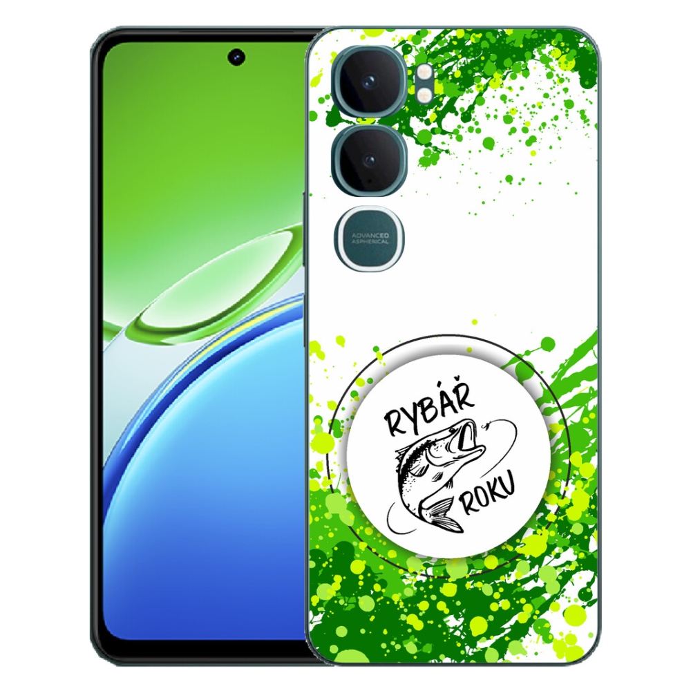 Gelový kryt mmCase na Vivo Y21d - rybář roku bílé pozadí