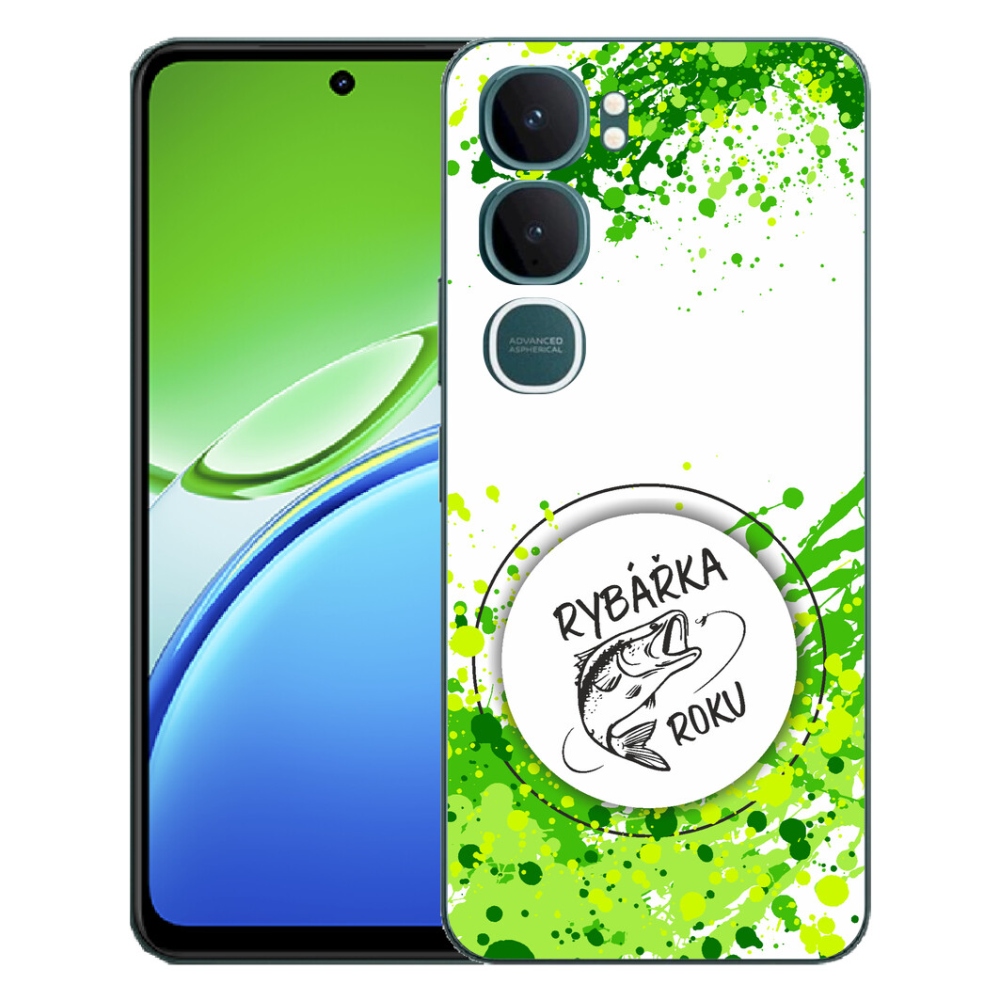 Gelový kryt mmCase na Vivo Y21d - rybářka roku bílé pozadí