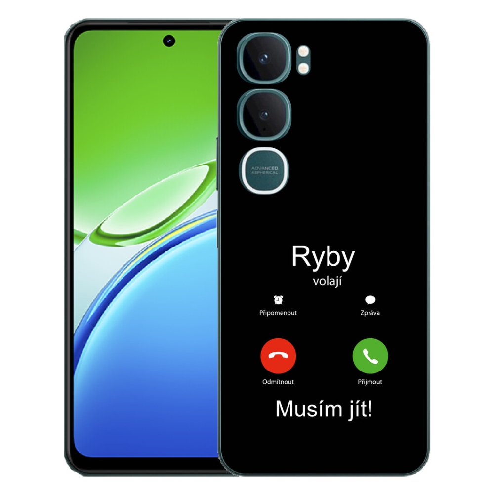 Gelový kryt mmCase na Vivo Y21d - ryby volají černé pozadí