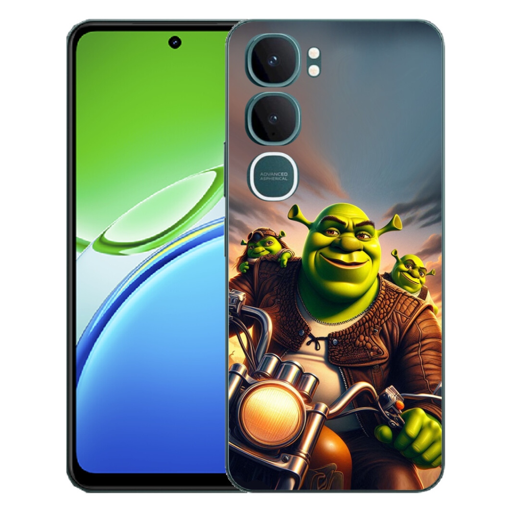 Gelový kryt mmCase na Vivo Y21d - shrek na motorce