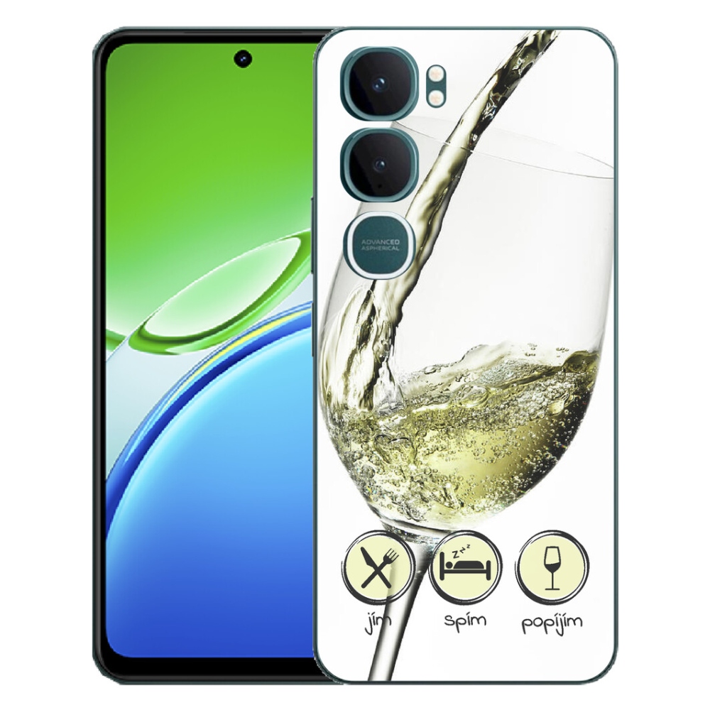 Gelový kryt mmCase na Vivo Y21d - sklenička vína bílé