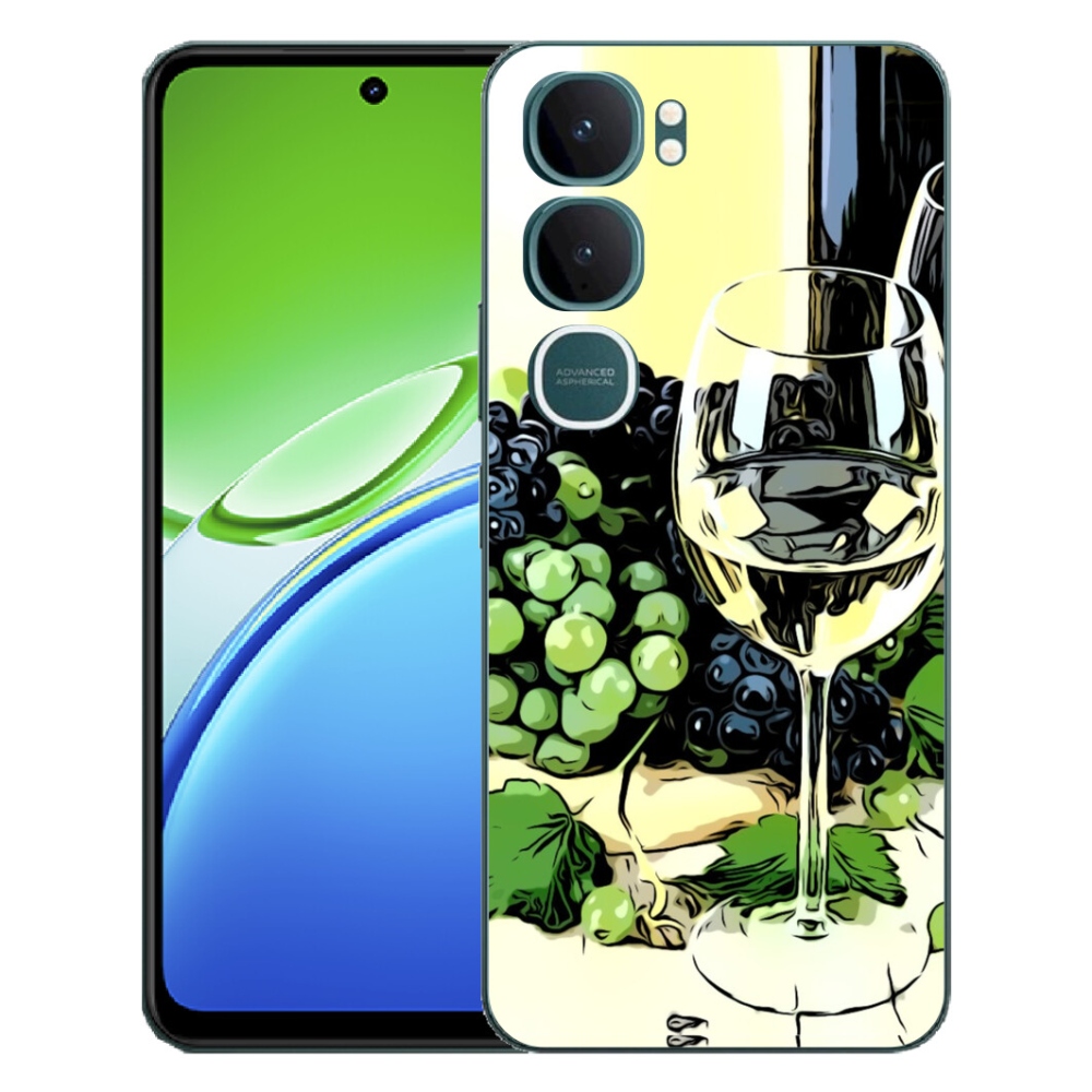 Gelový kryt mmCase na Vivo Y21d - sklenka vína