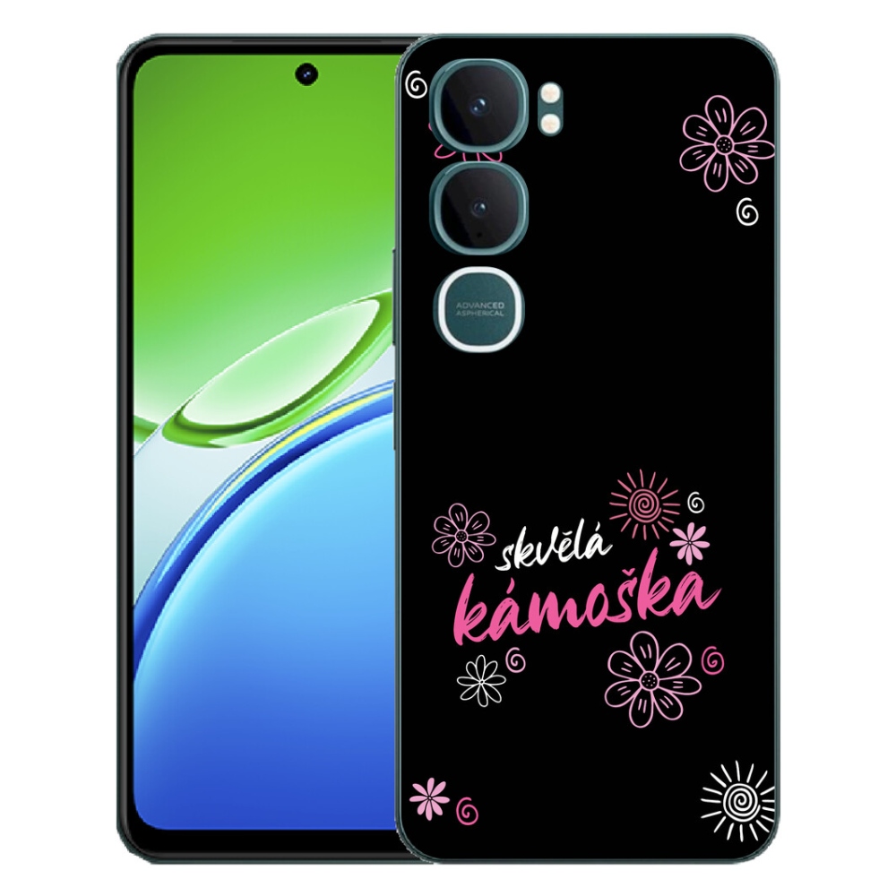 Gelový kryt mmCase na Vivo Y21d - skvělá kámoška černé pozadí