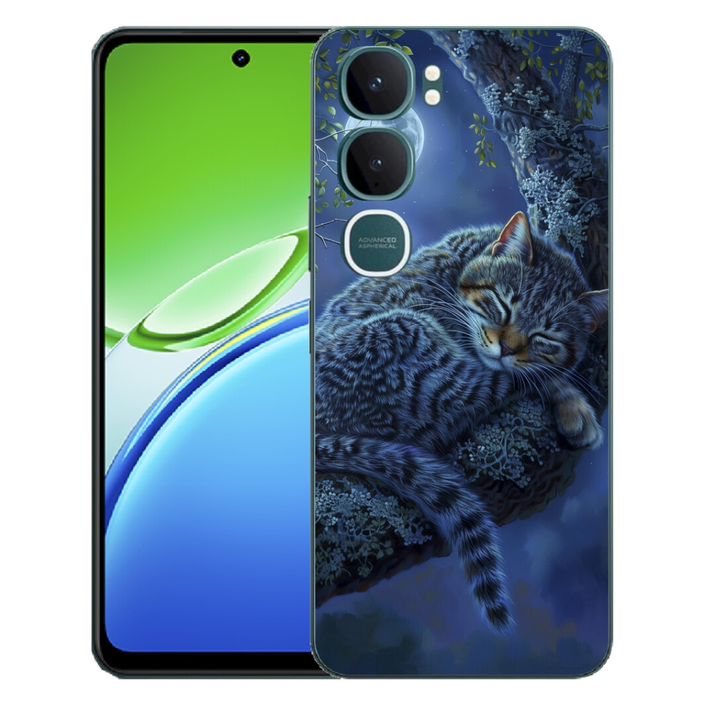 Gelový kryt mmCase na Vivo Y21d - spící kočka