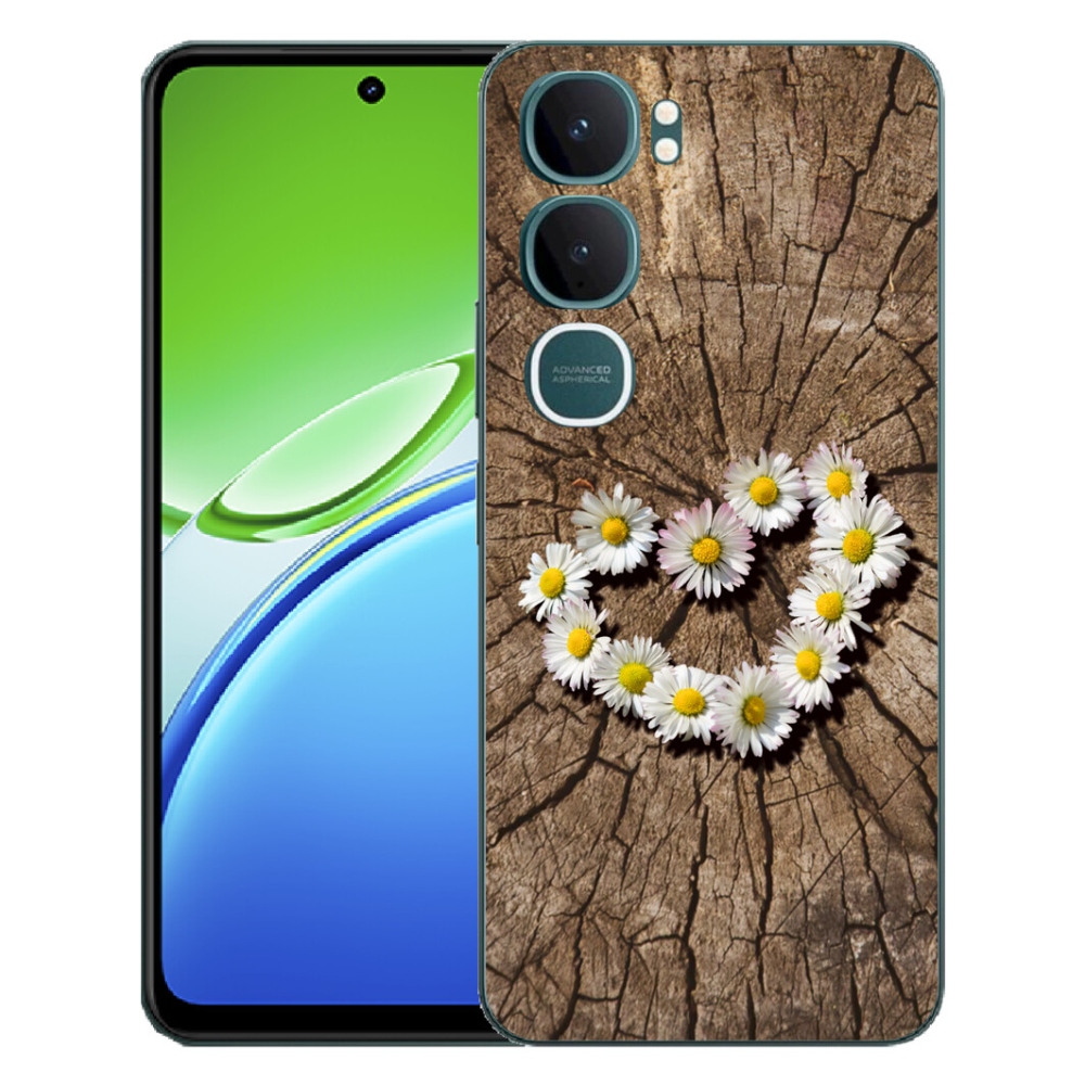 Gelový kryt mmCase na Vivo Y21d - srdce z kopretin