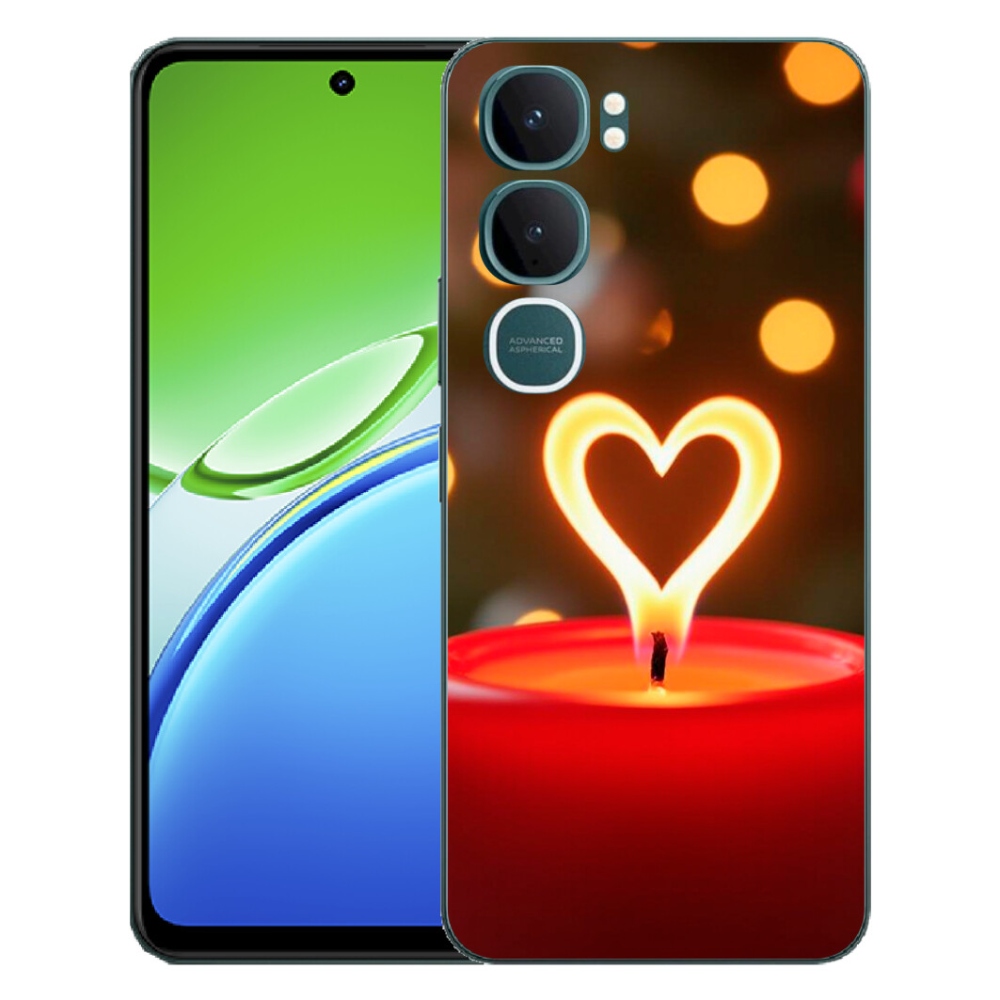 Gelový kryt mmCase na Vivo Y21d - srdce z plamene