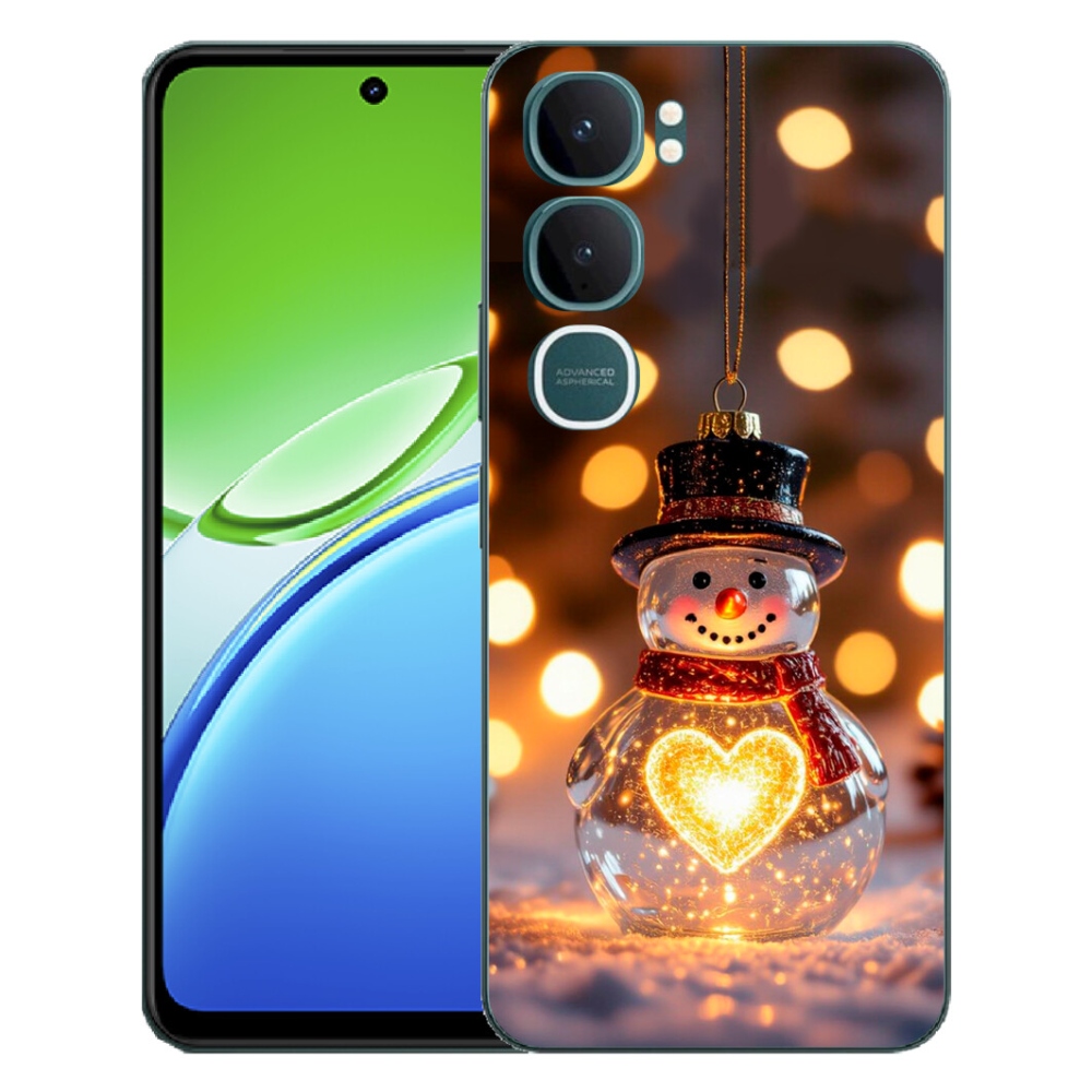 Gelový kryt mmCase na Vivo Y21d - svítící vánoční sněhulák