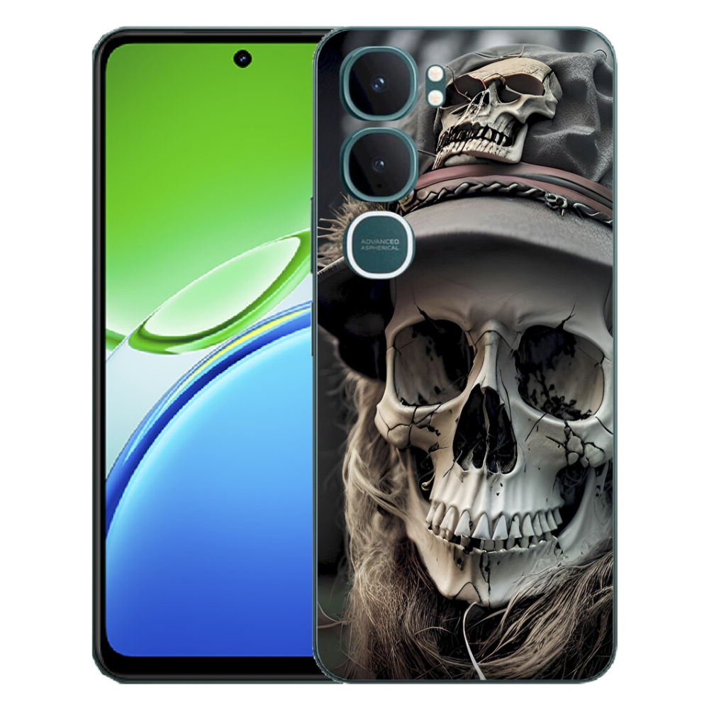 Gelový kryt mmCase na Vivo Y21d - temná lebka