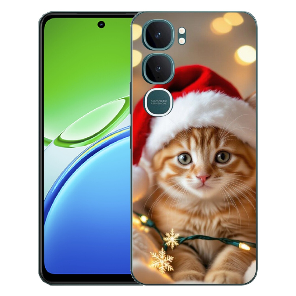 Gelový kryt mmCase na Vivo Y21d - vánoční kotě