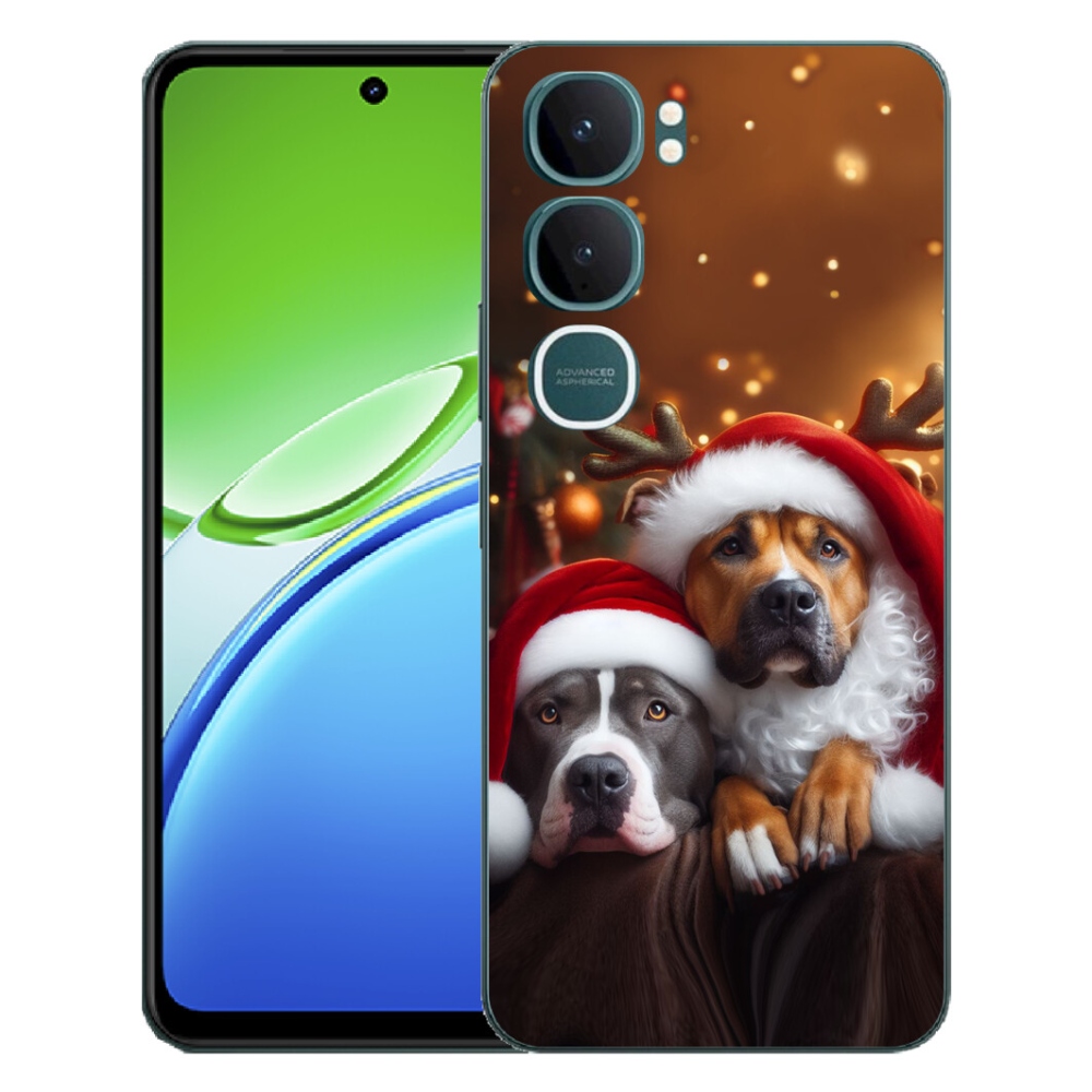 Gelový kryt mmCase na Vivo Y21d - vánoční psi