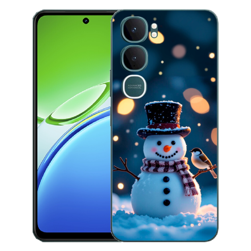 Gelový kryt mmCase na Vivo Y21d - vánoční sněhulák