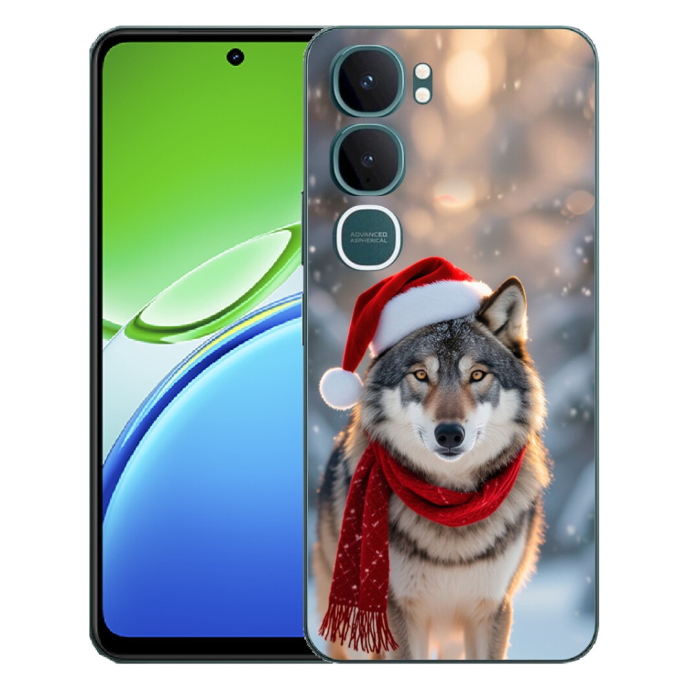 Gelový kryt mmCase na Vivo Y21d - vánoční vlk