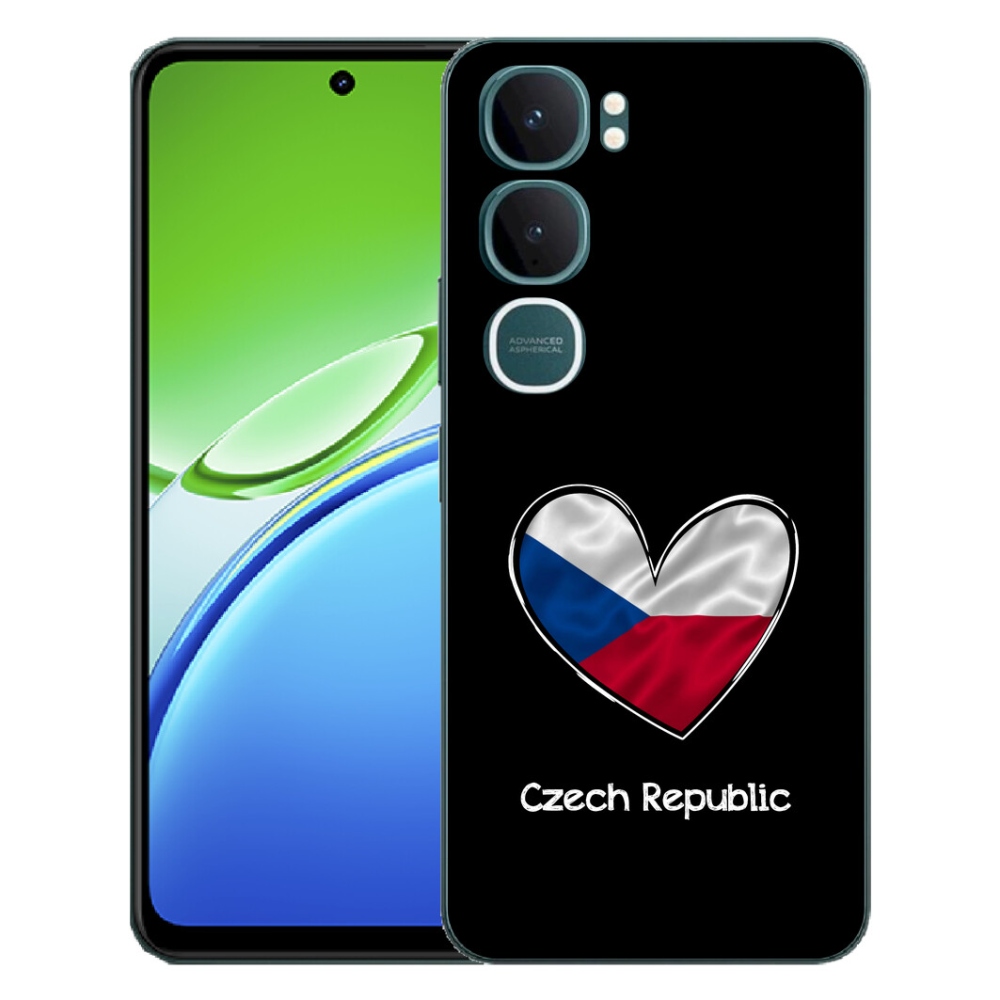 Gelový kryt mmCase na Vivo Y21d - vlajka srdce černé pozadí