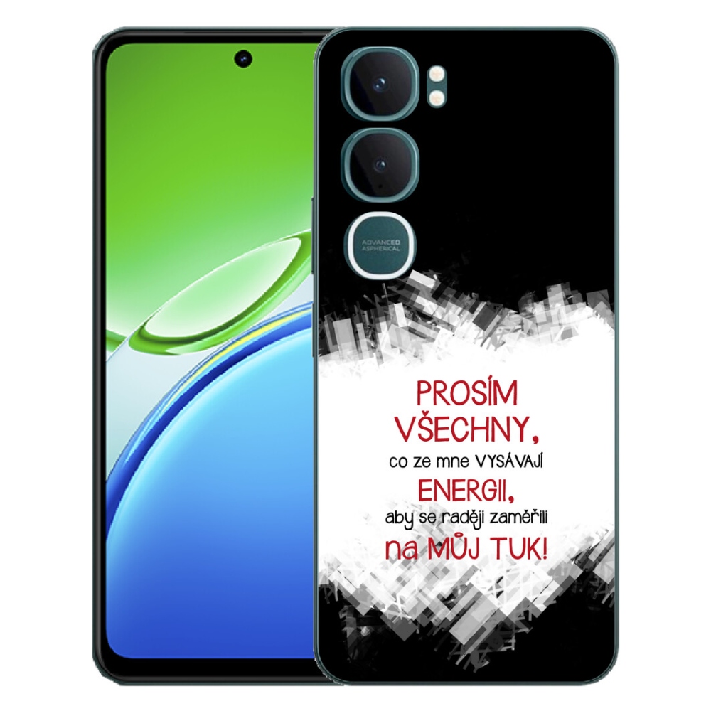 Gelový kryt mmCase na Vivo Y21d - vtipný text 1 červený