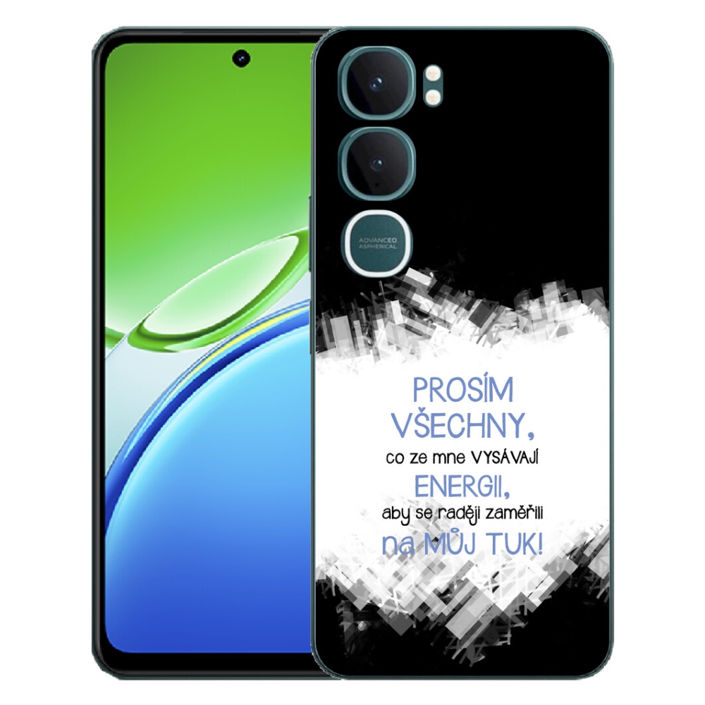 Gelový kryt mmCase na Vivo Y21d - vtipný text 1 modrý