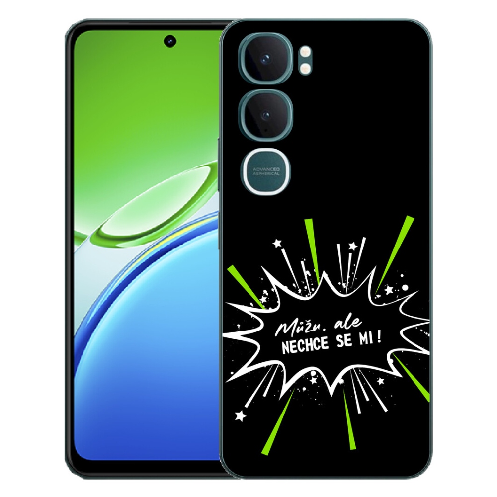 Gelový kryt mmCase na Vivo Y21d - vtipný text 11 černé pozadí