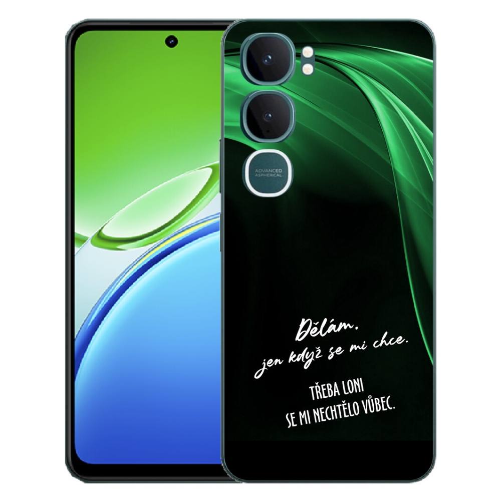 Gelový kryt mmCase na Vivo Y21d - vtipný text 12 černé pozadí