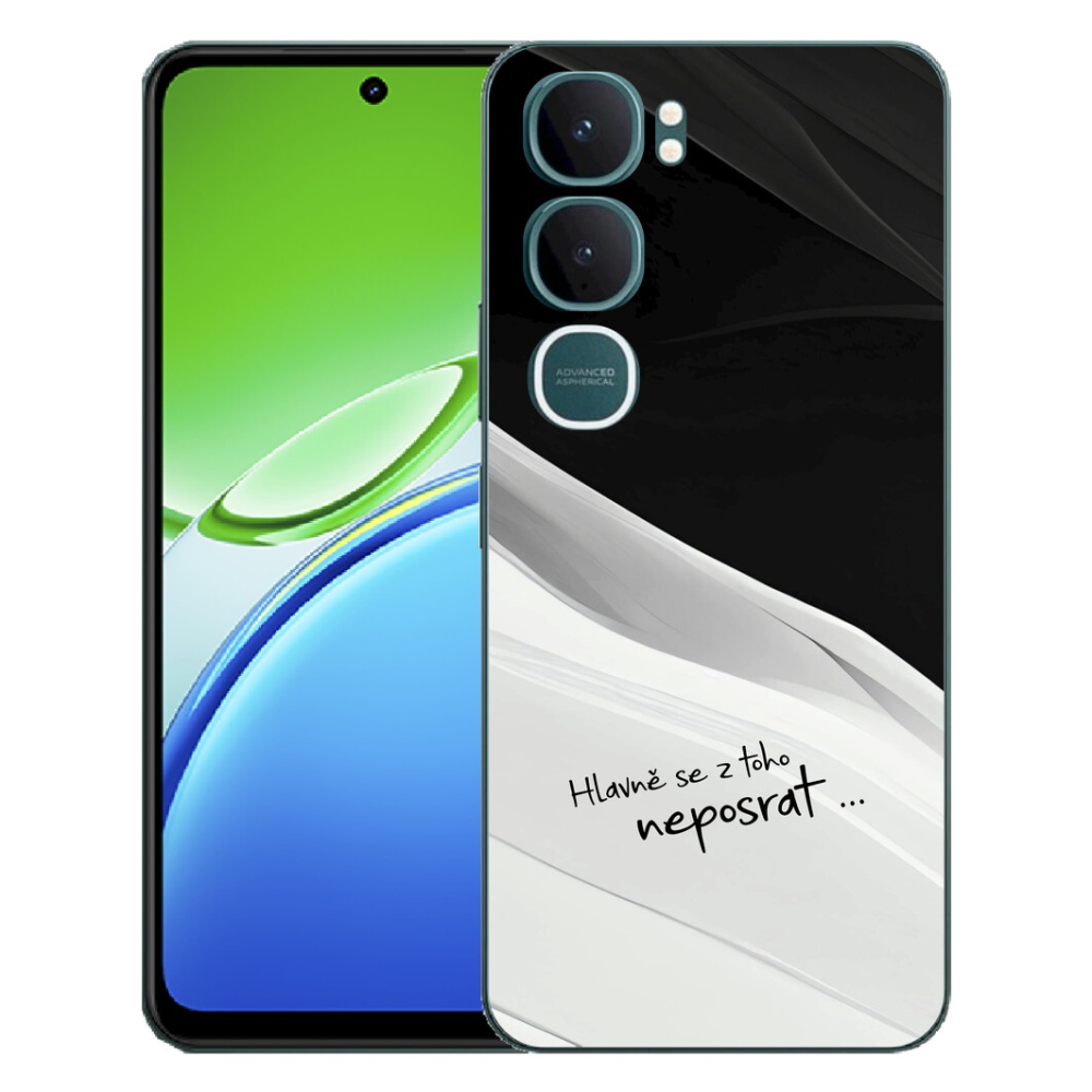 Gelový kryt mmCase na Vivo Y21d - vtipný text 13 bíločerné pozadí