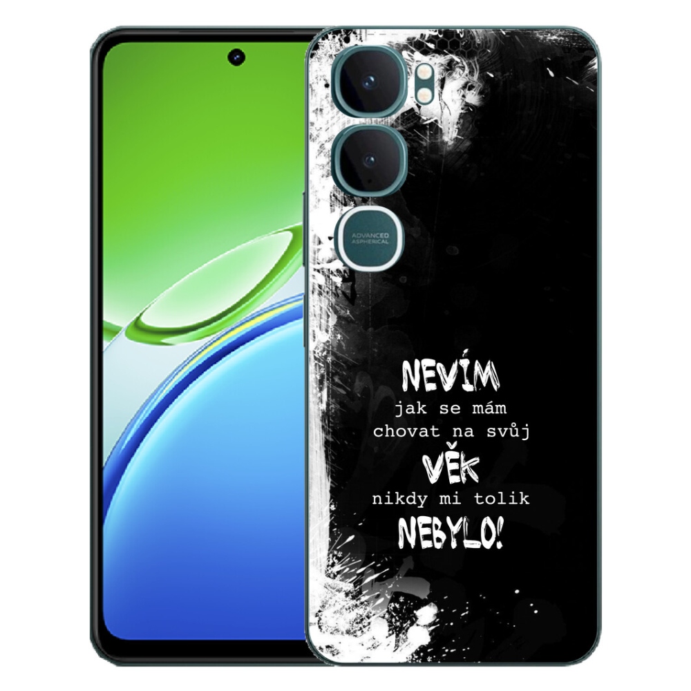 Gelový kryt mmCase na Vivo Y21d - vtipný text 14 černé pozadí