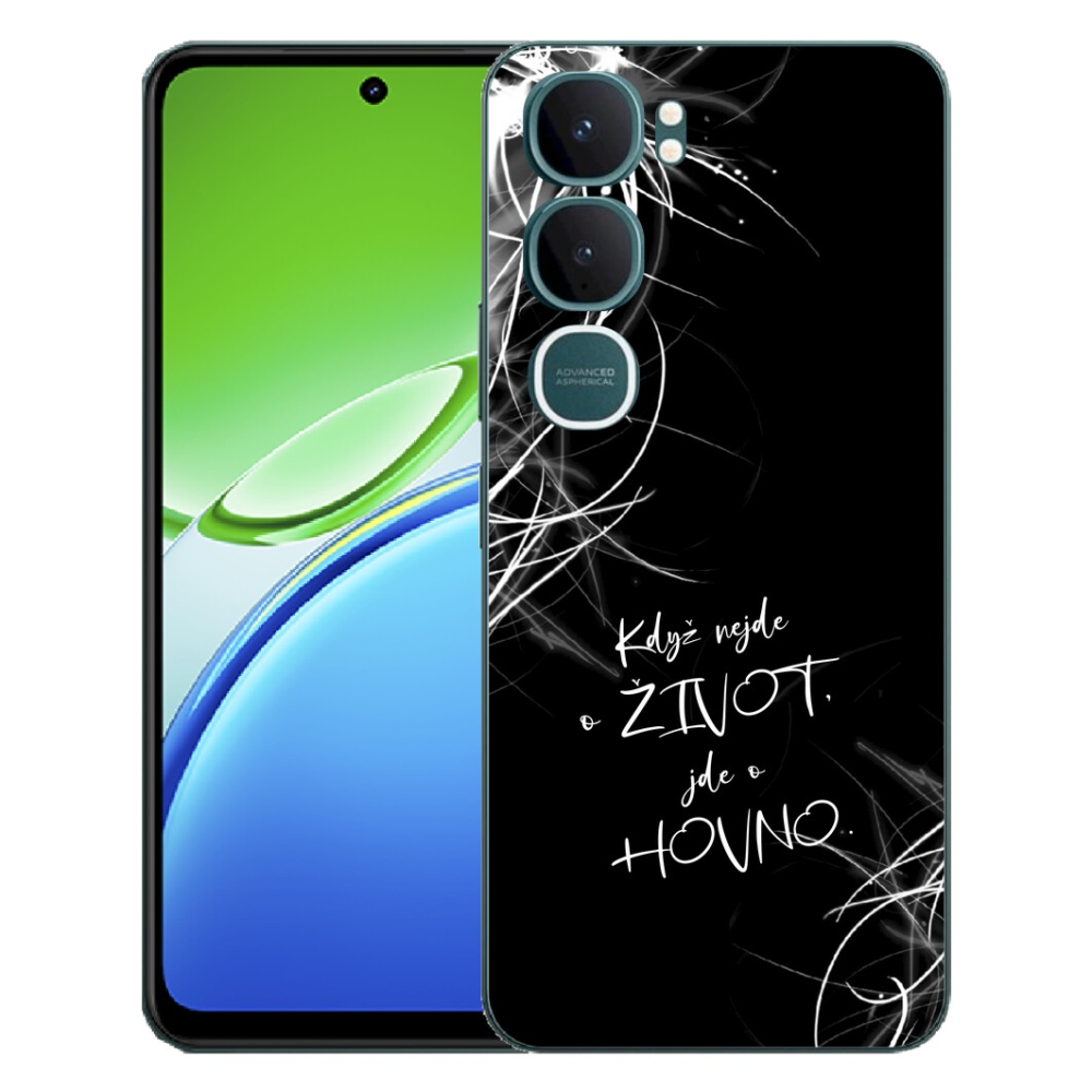 Gelový kryt mmCase na Vivo Y21d - vtipný text 16 černé pozadí