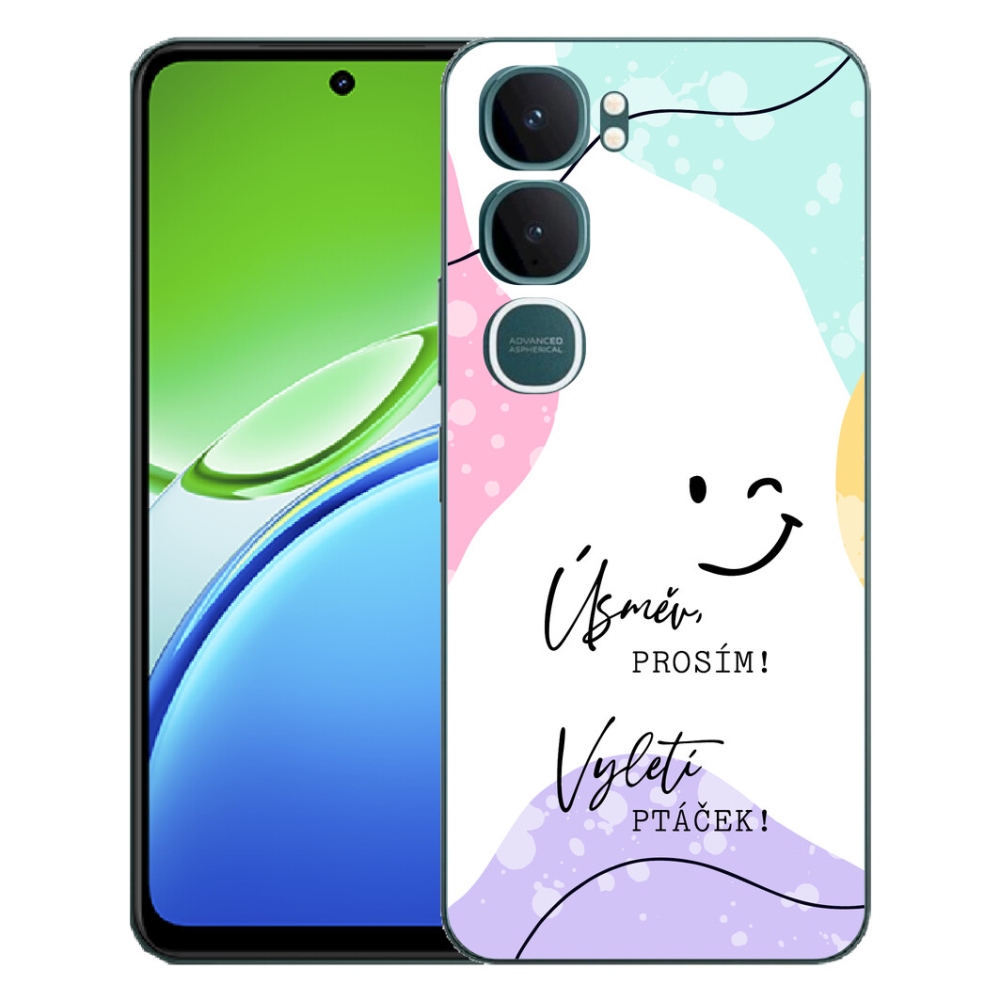 Gelový kryt mmCase na Vivo Y21d - vtipný text 4 bílé pozadí