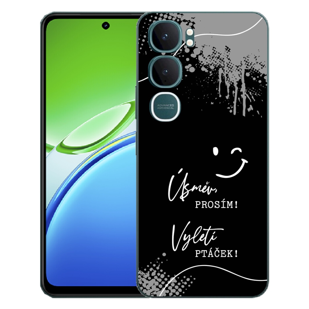 Gelový kryt mmCase na Vivo Y21d - vtipný text 4 černé pozadí