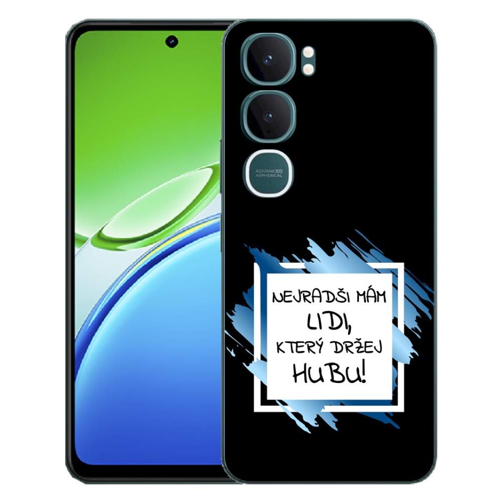 Gelový kryt mmCase na Vivo Y21d - vtipný text 7 bíločerné pozadí