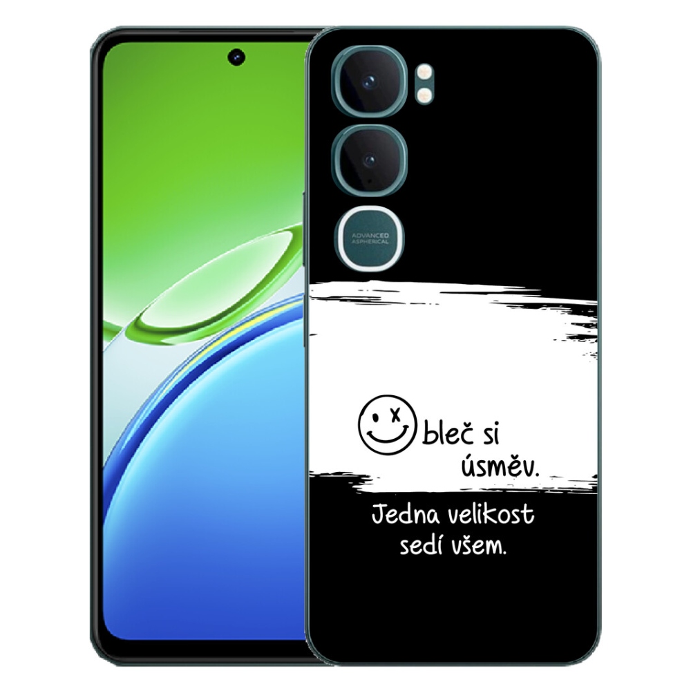 Gelový kryt mmCase na Vivo Y21d - vtipný text 8 bíločerné pozadí