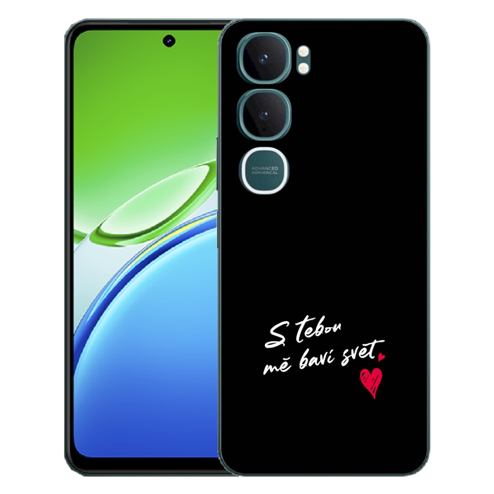 Gelový kryt mmCase na Vivo Y21d - zamilovaný text 1 černé pozadí