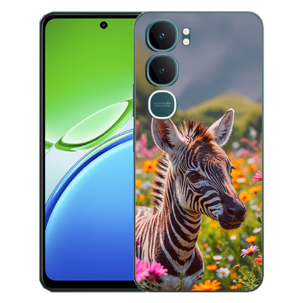 Gelový kryt mmCase na Vivo Y21d - zebra na louce