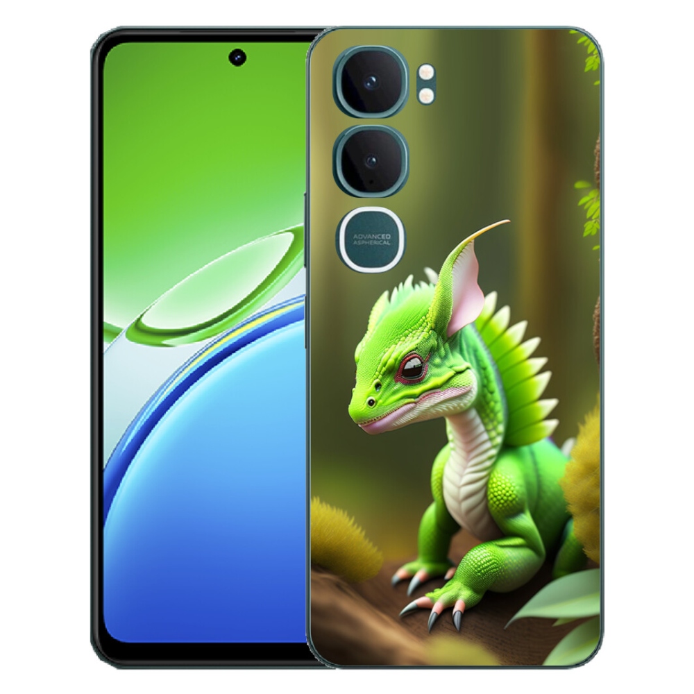 Gelový kryt mmCase na Vivo Y21d - zelený dráček