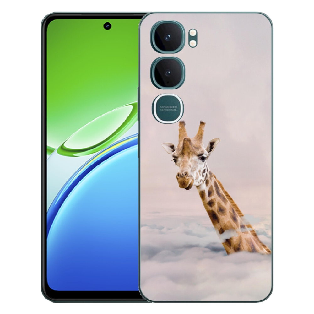Gelový kryt mmCase na Vivo Y21d - žirafa v oblacích
