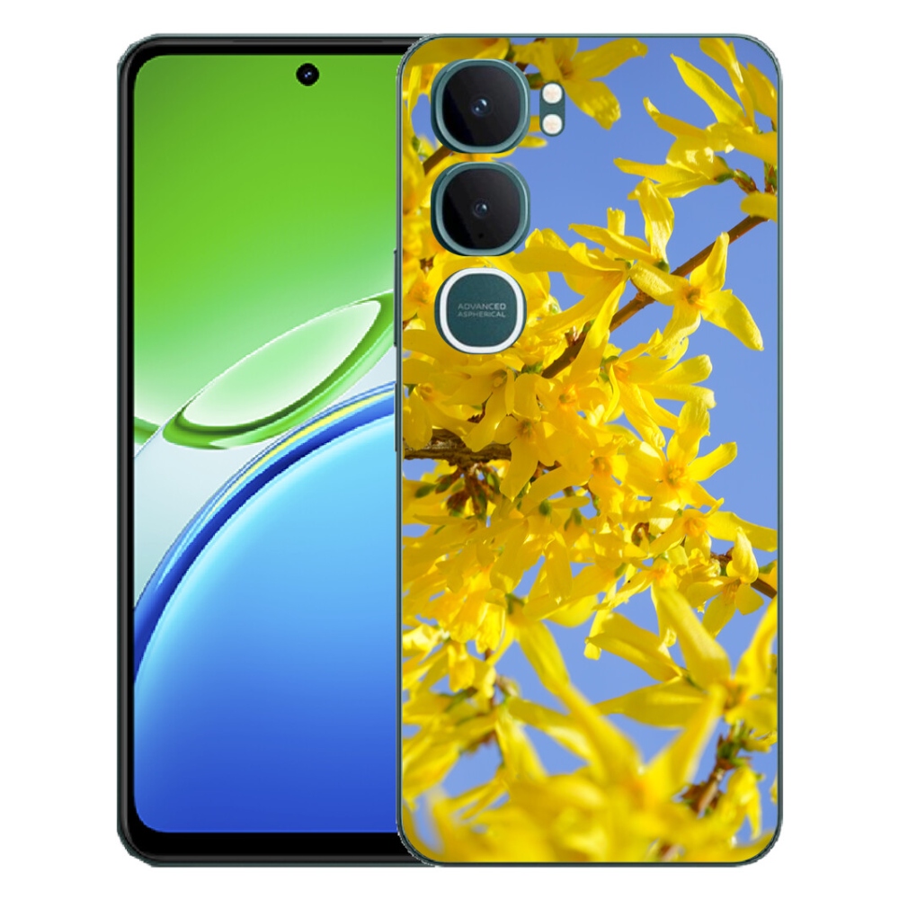 Gelový kryt mmCase na Vivo Y21d - žluté květy