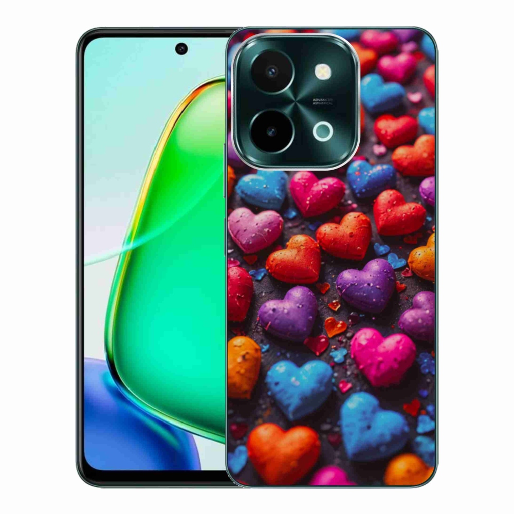 Gelový kryt mmCase na Vivo Y28 - barevná srdce
