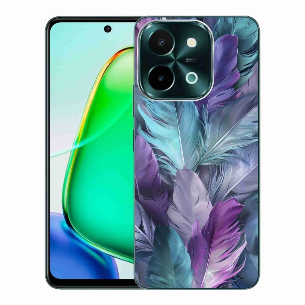 Gelový kryt mmCase na Vivo Y28 - barevné peří 2