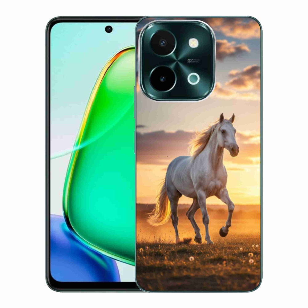 Gelový kryt mmCase na Vivo Y28 - běžící bílý kůň 2