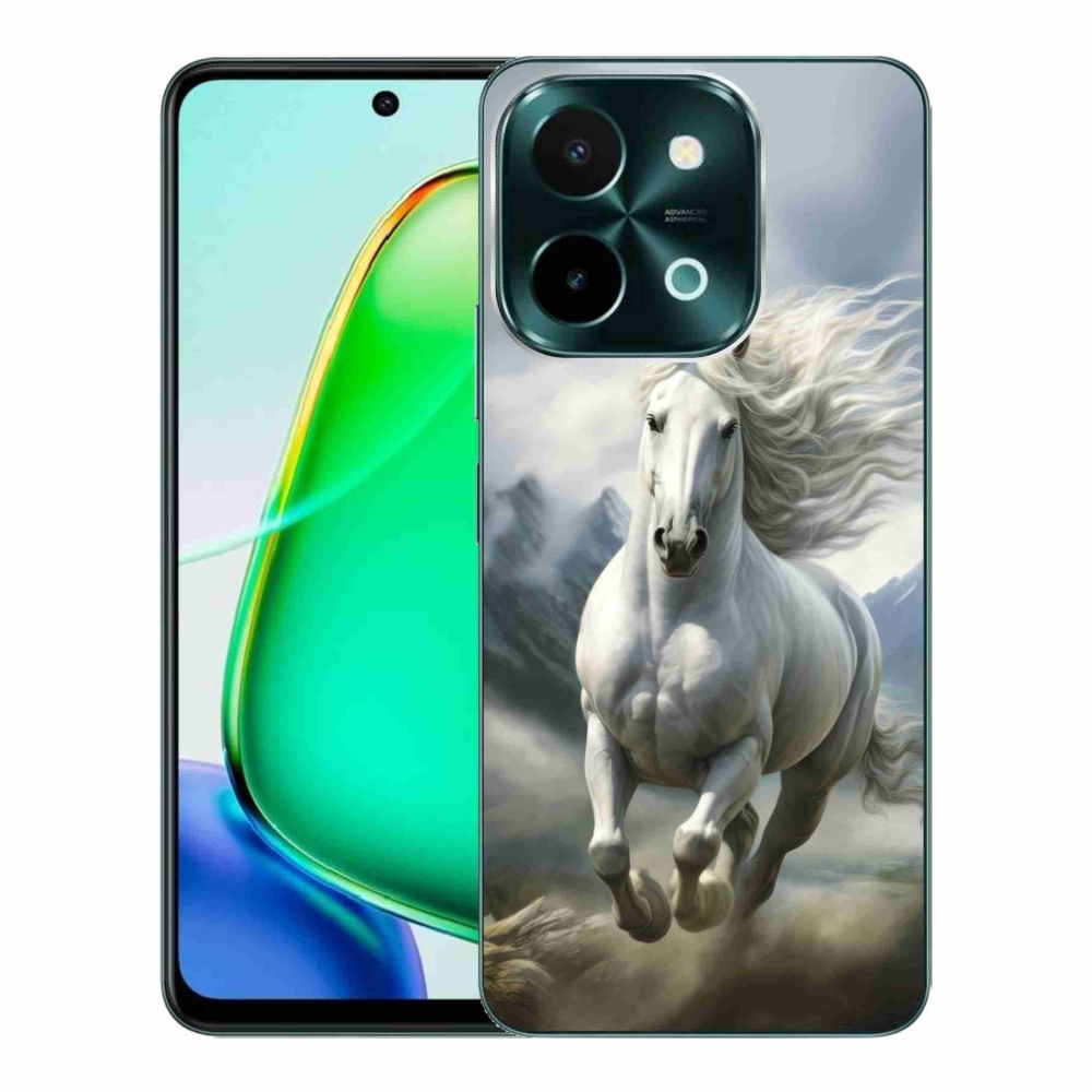 Gelový kryt mmCase na Vivo Y28 - běžící bílý kůň 3