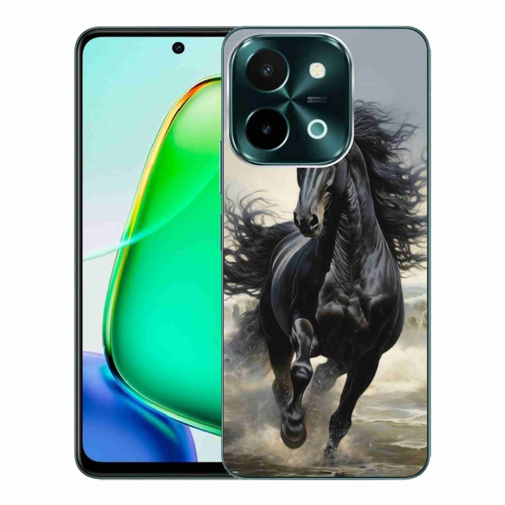 Gelový kryt mmCase na Vivo Y28 - běžící černý kůň