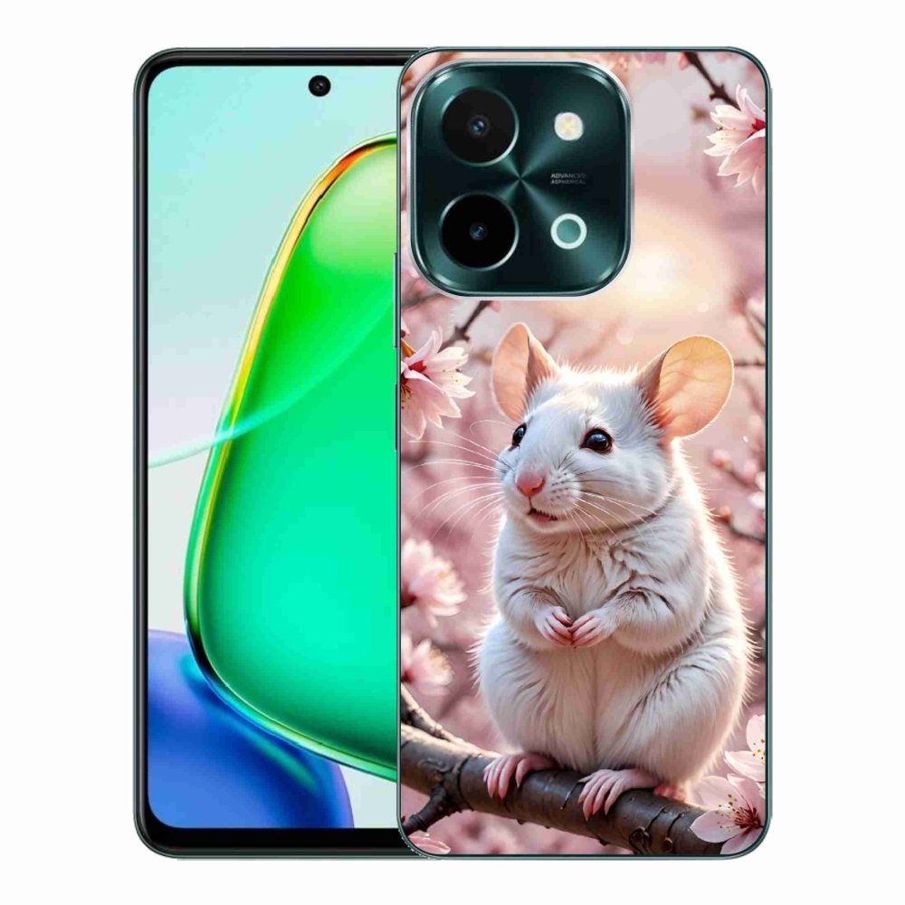 Gelový kryt mmCase na Vivo Y28 - bílá myš na větvi