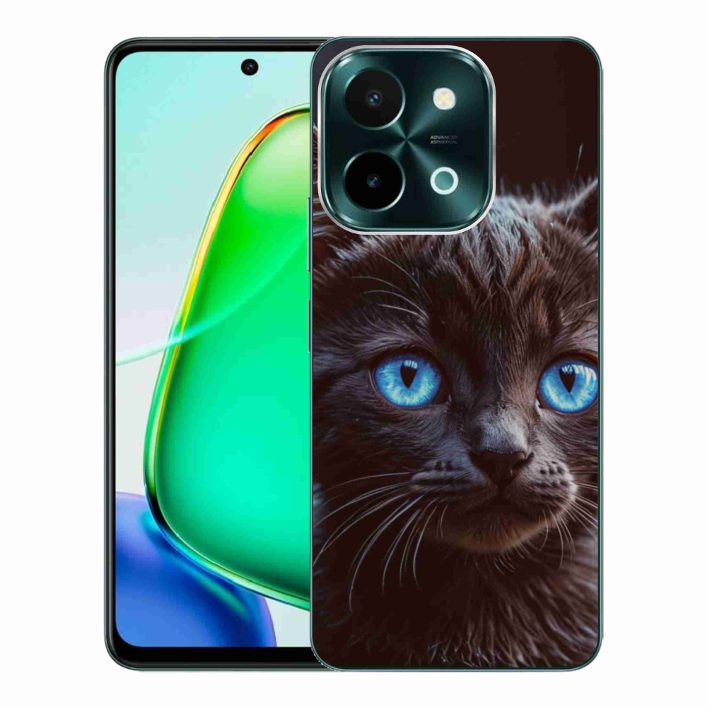 Gelový kryt mmCase na Vivo Y28 - černé kotě 2