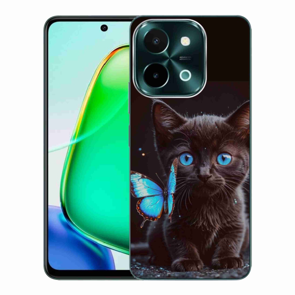 Gelový kryt mmCase na Vivo Y28 - černé kotě 3