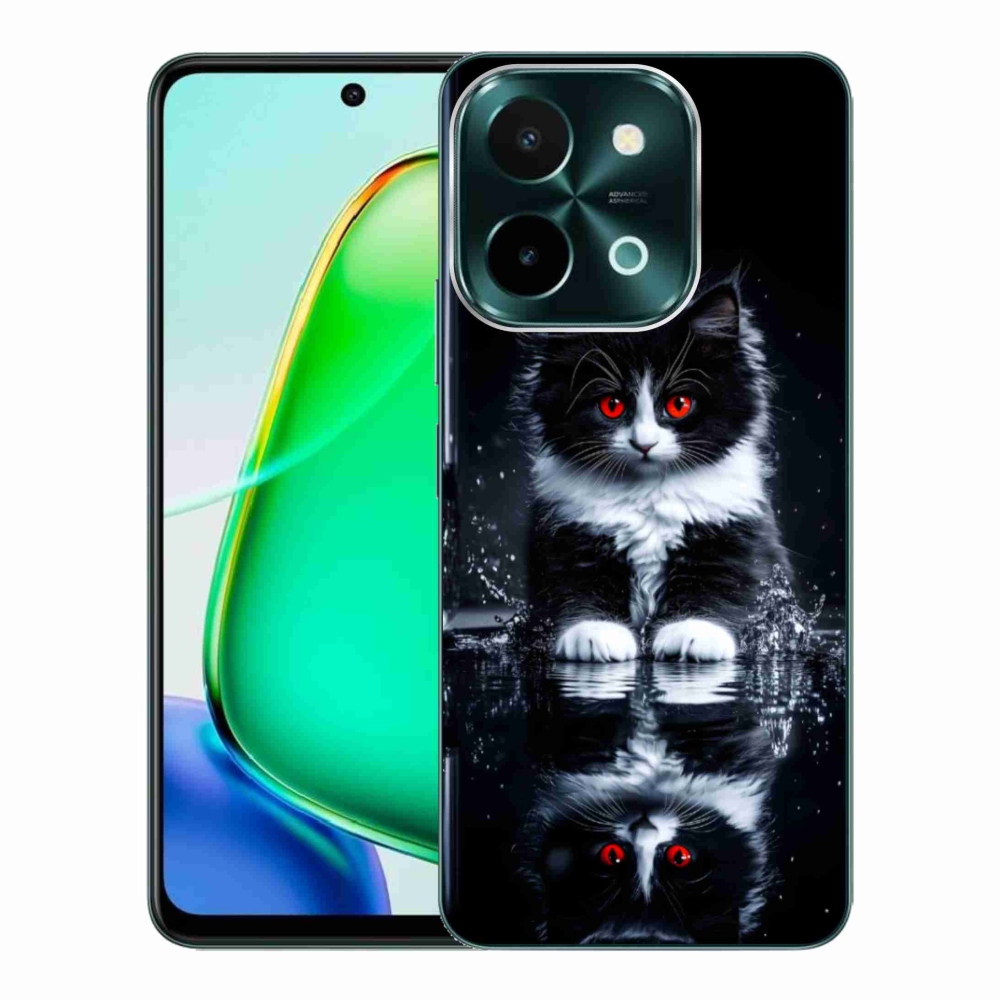 Gelový kryt mmCase na Vivo Y28 - černobílé kotě