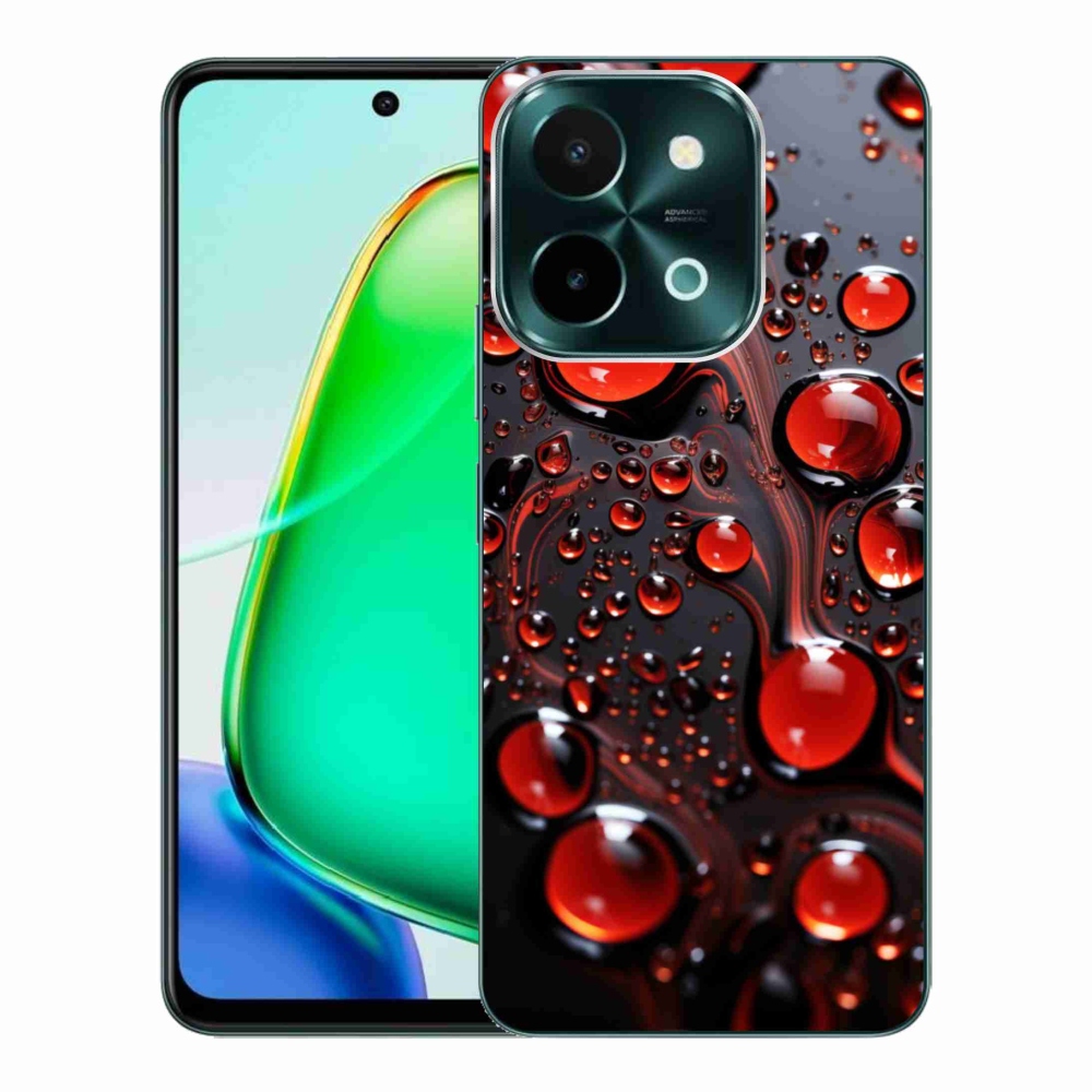 Gelový kryt mmCase na Vivo Y28 - červené kapky 2