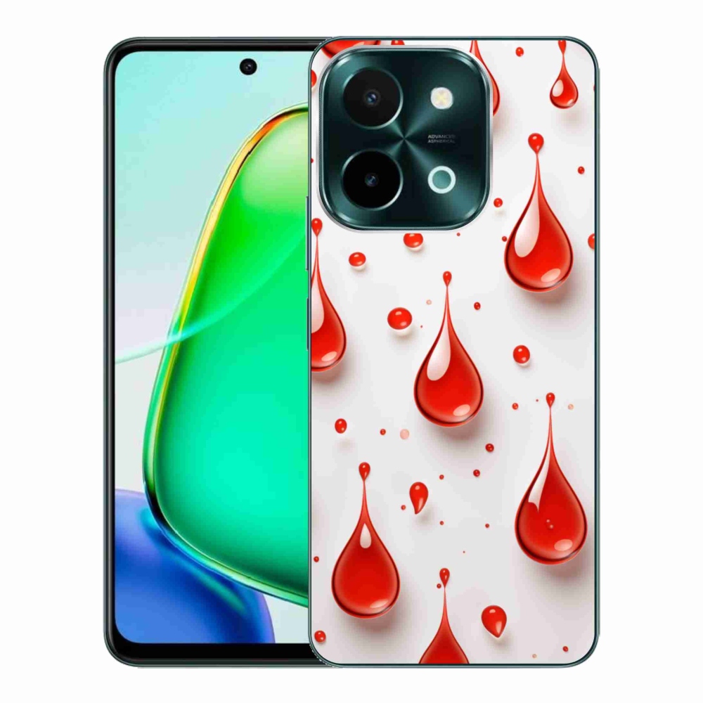 Gelový kryt mmCase na Vivo Y28 - červené kapky