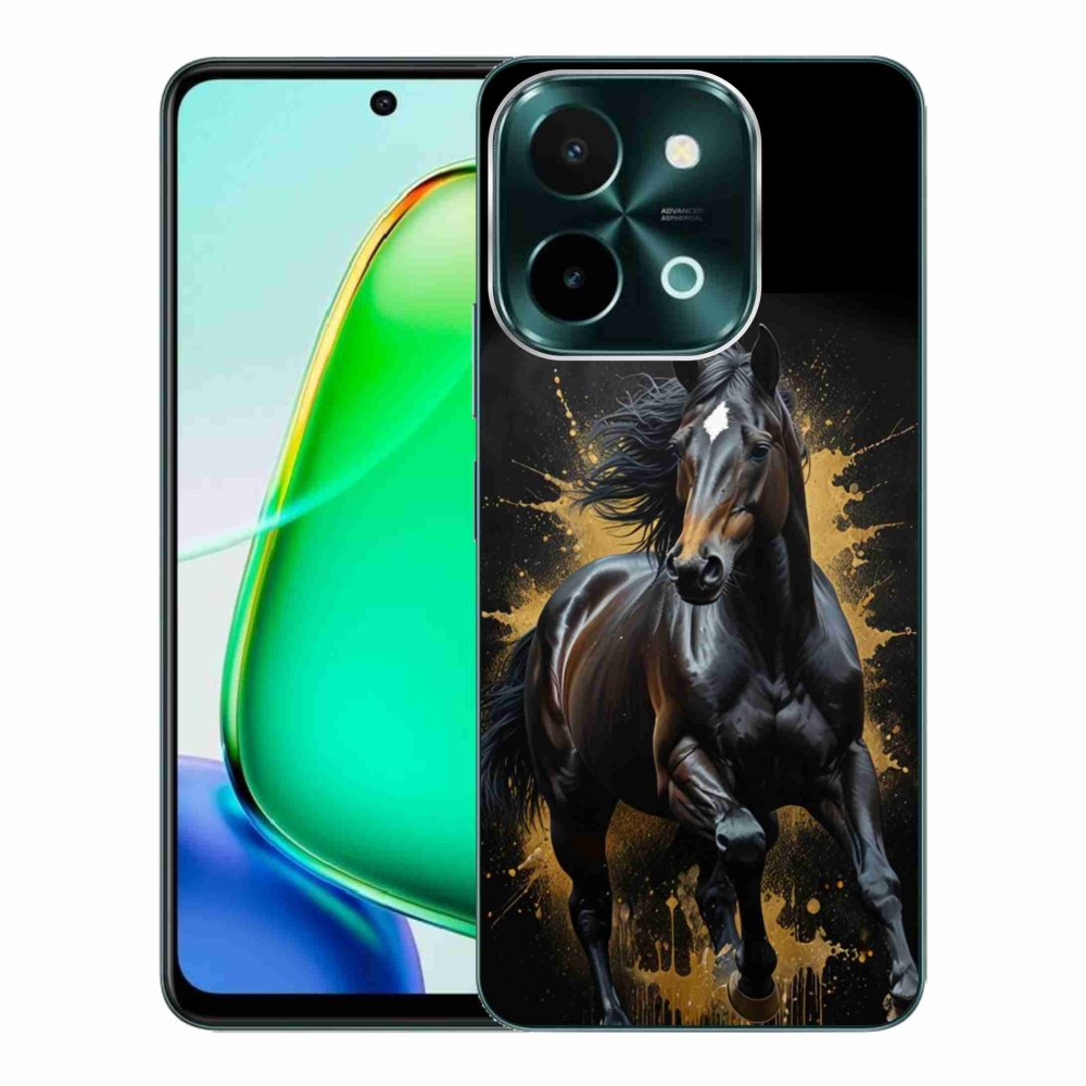 Gelový kryt mmCase na Vivo Y28 - elegantní černý hřebec