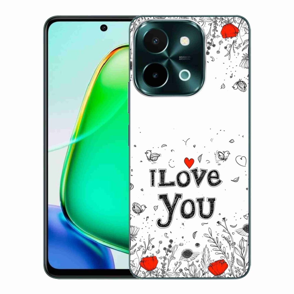 Gelový kryt mmCase na Vivo Y28 - I love you bílé pozadí