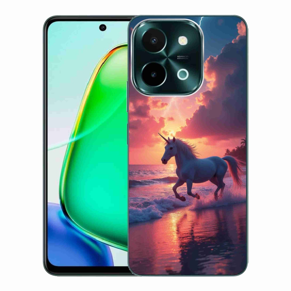 Gelový kryt mmCase na Vivo Y28 - jednorožec na pláži