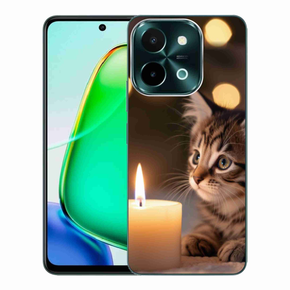 Gelový kryt mmCase na Vivo Y28 - kotě a svíčka