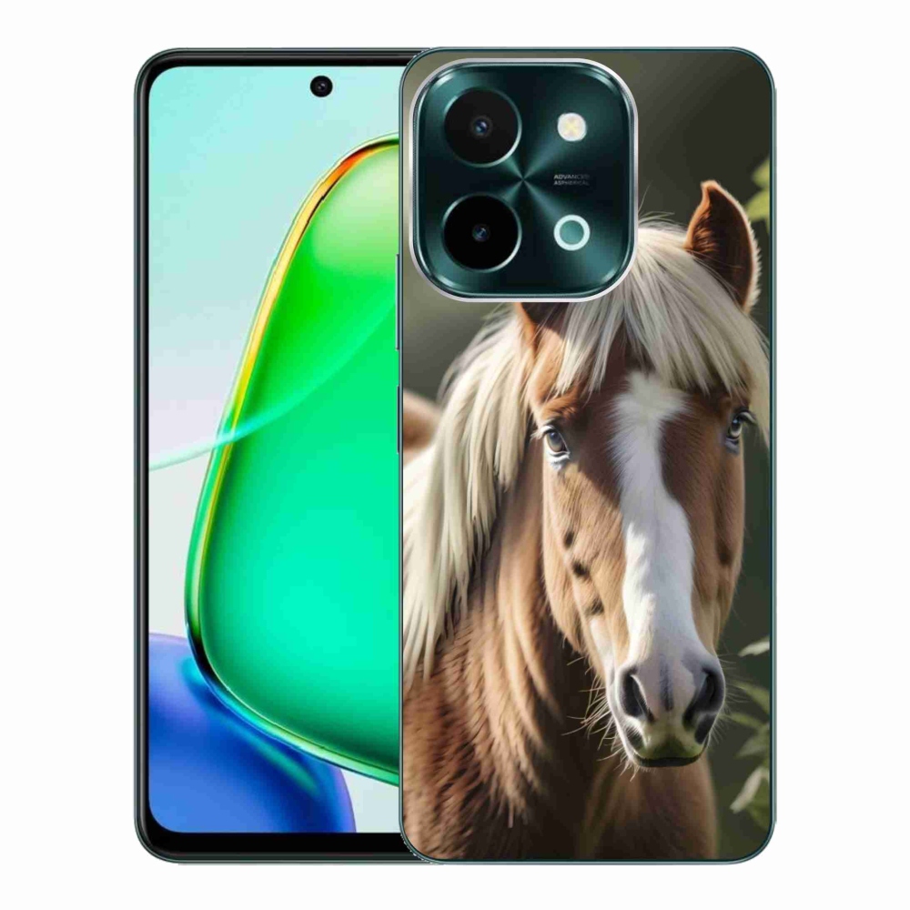 Gelový kryt mmCase na Vivo Y28 - kůň se světlou hřívou
