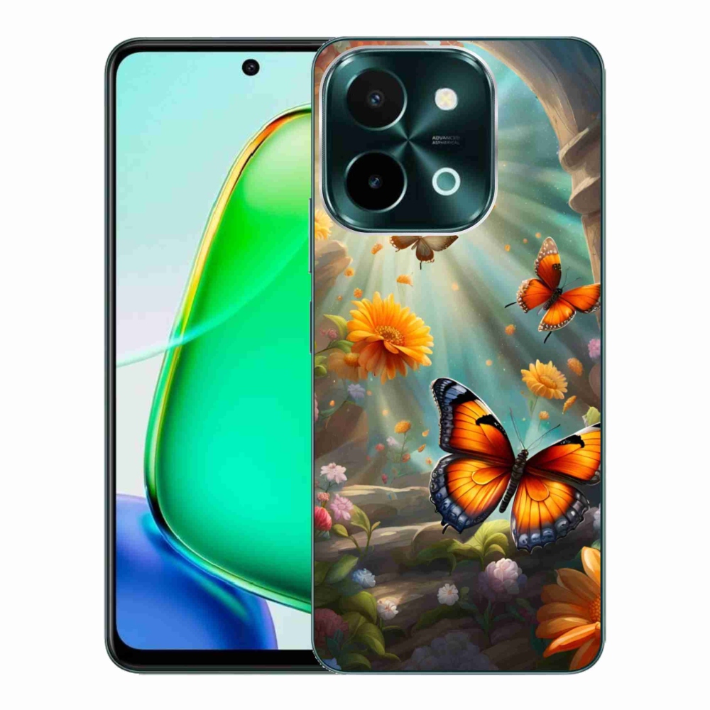 Gelový kryt mmCase na Vivo Y28 - motýlí zahrada 2